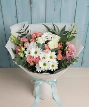 Букет цветов из:  Розы, Лизиантусы и Хризантемы в Бабаюрте