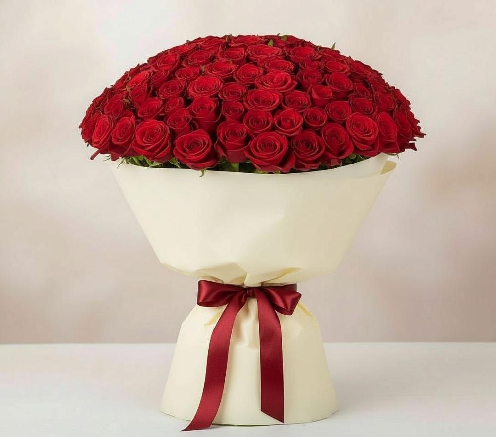 Букет 101 Красная роза Милано в Бабаюрте