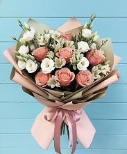 Букет цветов из:  Розы, Альстромерии и Лизиантусы #REPLACE_PRED# Бабаюрте