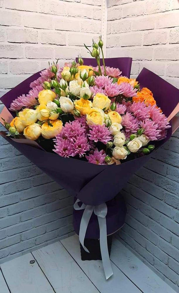 Букет цветов из: Хризантемы и Розы в Бабаюрте