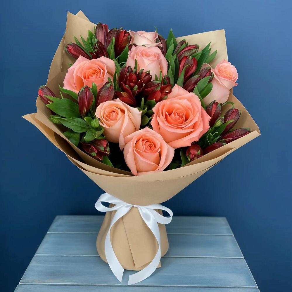 Букет цветов из: Розы и Альстромерии в Бабаюрте