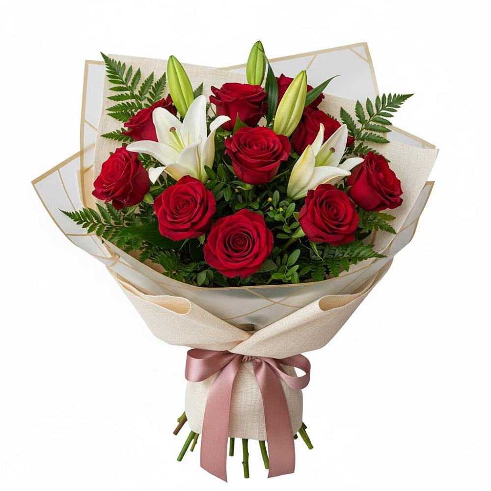 Букет цветов из: Лилии и Розы в Бабаюрте