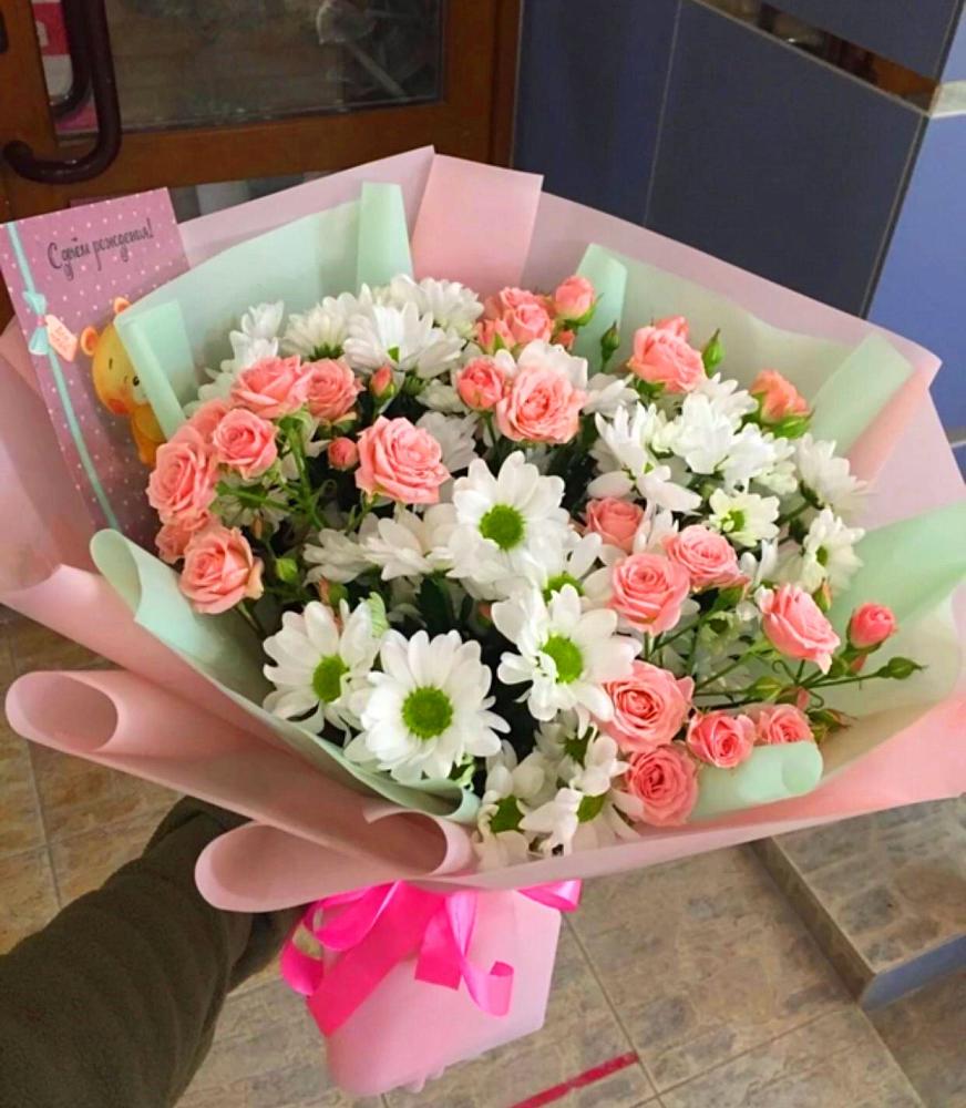 Букет цветов из: Розы и Хризантемы в Бабаюрте