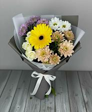 Букет цветов из:  Розы, Герберы и Хризантемы в Бабаюрте
