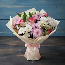 Букет цветов из:  Хризантемы, Альстромерии и Розы в Бабаюрте