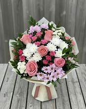 Букет цветов из:  Альстромерии, Гвоздики, Розы и Хризантемы #REPLACE_PRED# Бабаюрте