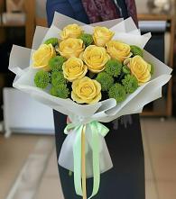 Букет цветов из:  Хризантемы и Розы в Бабаюрте