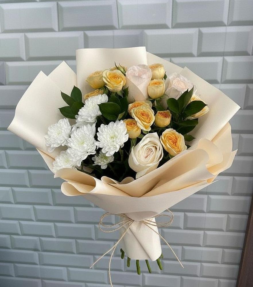 Букет цветов из: Розы и Хризантемы в Бабаюрте
