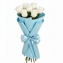 Букет 7 белых роз Проуд в Бабаюрте