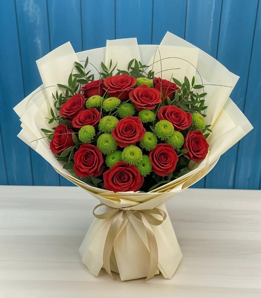 Букет цветов из: Розы и Хризантемы в Бабаюрте