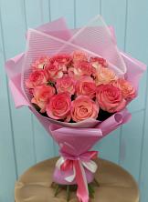 Букет 15 Розовых роз Равель в Бабаюрте