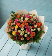 Букет Микс из разноцветных кустовых роз #REPLACE_PRED# Бабаюрте