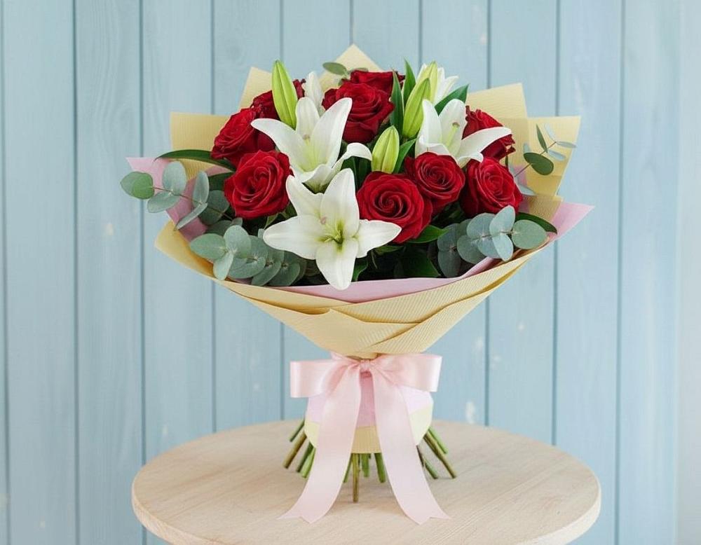 Букет цветов из: Лилии и Розы в Бабаюрте